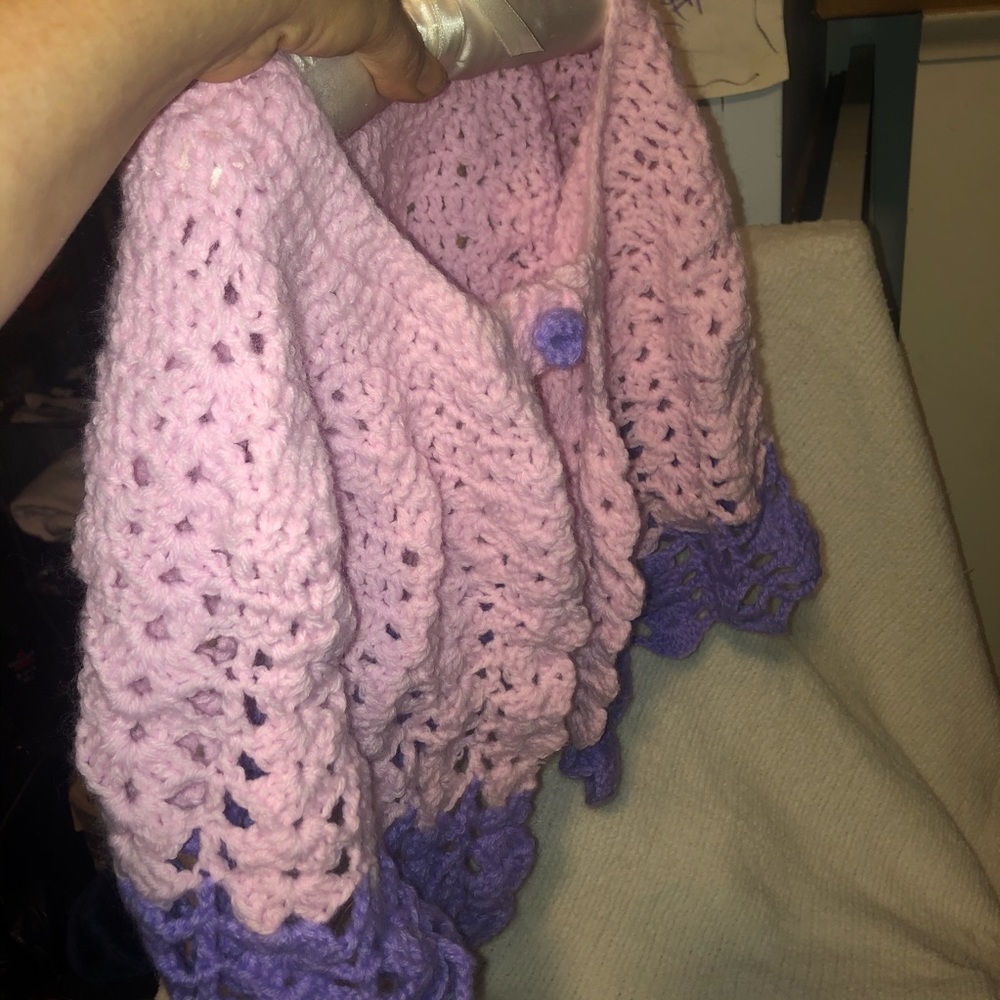 Little Girls Handcrafted Crochet Shawl / Wrap